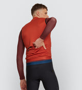 Back view of Paprika Thermal Cycling Gilet highlighting the large back pocket with secure zip for essentials