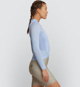 Side view of Women's Sky Air Long Sleeve Jersey with elongated sleeves and breathable underarm mesh for optimal ventilation