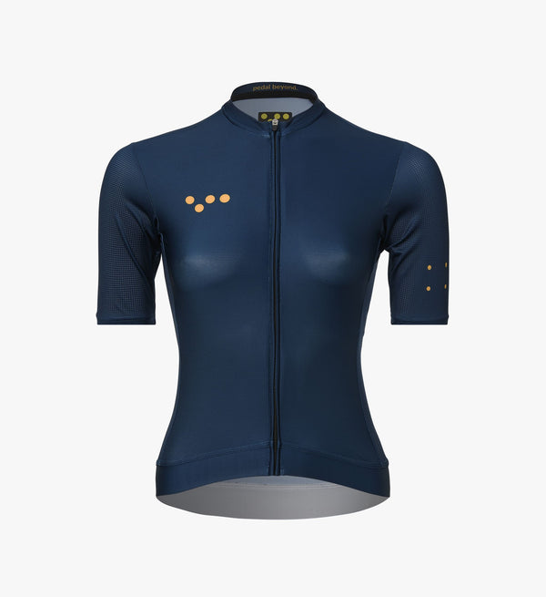 Indigo Women's Classic Cycling Jersey: SPF 50 protection, breathable with added ventilation for summer comfort