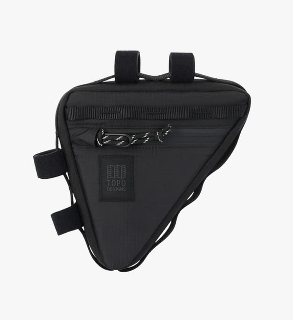Topo Designs Frame Bike Bag - Black. Pack more for your ride. Stash your phone, spare tools, snacks, or Topo Neck Gaiter.