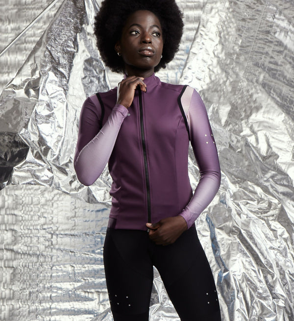 Elevate Women's Elements Cycling Gilet - Aubergine: Warm, stylish, and durable for cold weather riding.