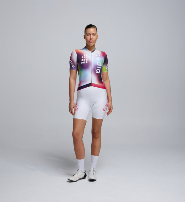 Front view of Pedla’s Women’s Classic Cycling Jersey - Diamond, showcasing sleek fit and cycling-specific design.