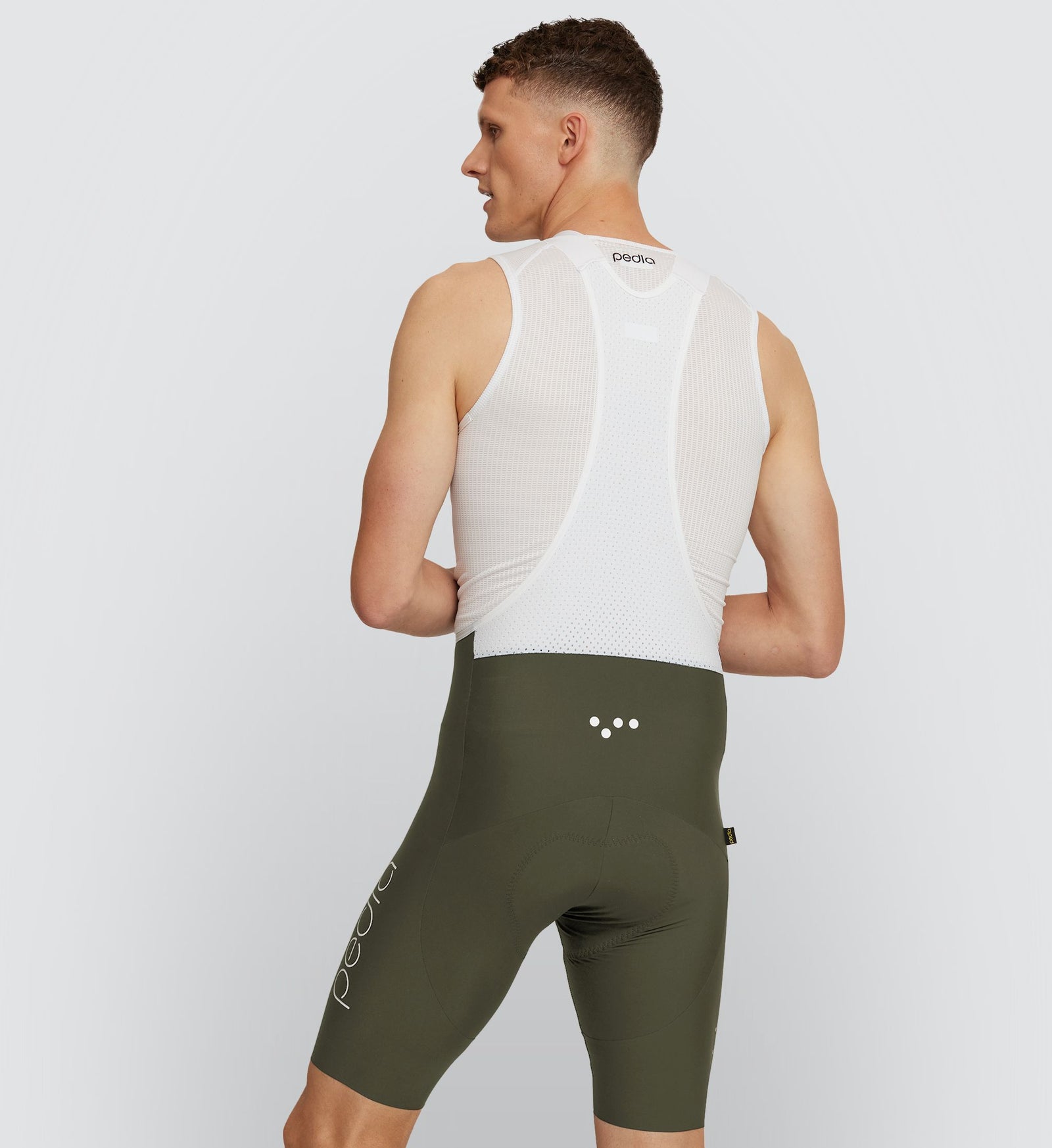 春先取りの Men's SuperFIT Comfort - Olive Short Bib Cycling 2.0 ウェア