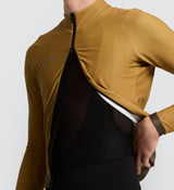 Elements Men's Thermal LS Cycling Jersey - Mustard | Comfortable, Warm, and Stylish | Perfect for Cold Weather Rides