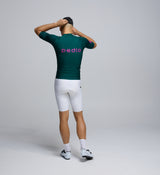 Rear view of Pedla’s Men’s Classic Cycling Jersey in Pine showing premium construction and ergonomic fit