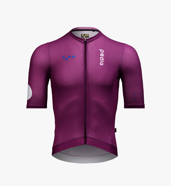 Men’s Climba Cycling Jersey in Violet featuring lightweight breathable design and signature aero microfibre mesh sleeves