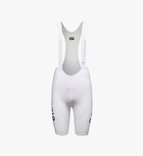 Men’s SuperFIT 2.0 Cycling Bib Short in White featuring ultra-light high-performance fabric and compressive anatomical fit