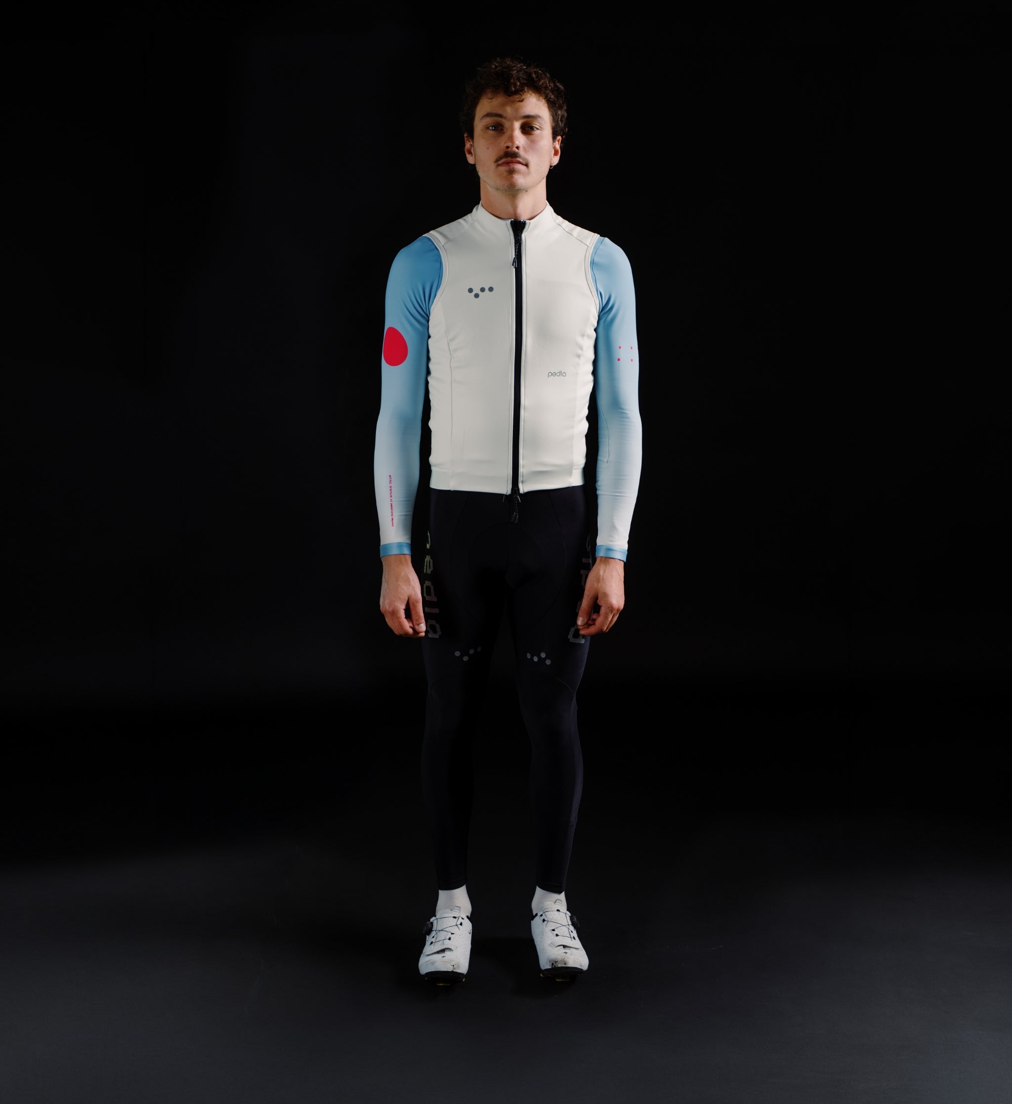 Dots Men's Thermal cycling gilet Porcelain white waterproof – The