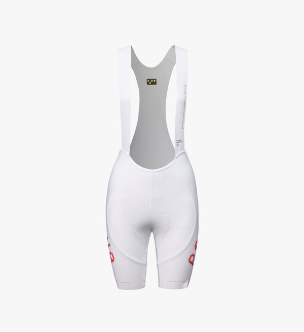 Women’s SuperFIT 2.0 Cycling Bib Short in White featuring ultra-light, high-performance fabric and compressive anatomical fit