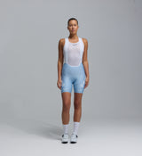 Women's SuperFIT 2.0 powder blue cycling bib shorts front - performance road bib, breathable Italian fabric, Elastic Interface chamois, seamless non-stitched cuffs, reflective logos, ergonomic muscle support, aerodynamic fit