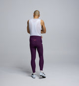 Rear view of Pedla’s Men’s SuperFIT 2.0 Cycling Bib Tight in Aubergine highlighting premium construction and ergonomic design