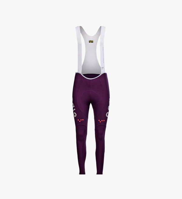 Women’s SuperFit 2.0 Bib Tight in Aubergine featuring premium Italian fabric and advanced brace system for superior support