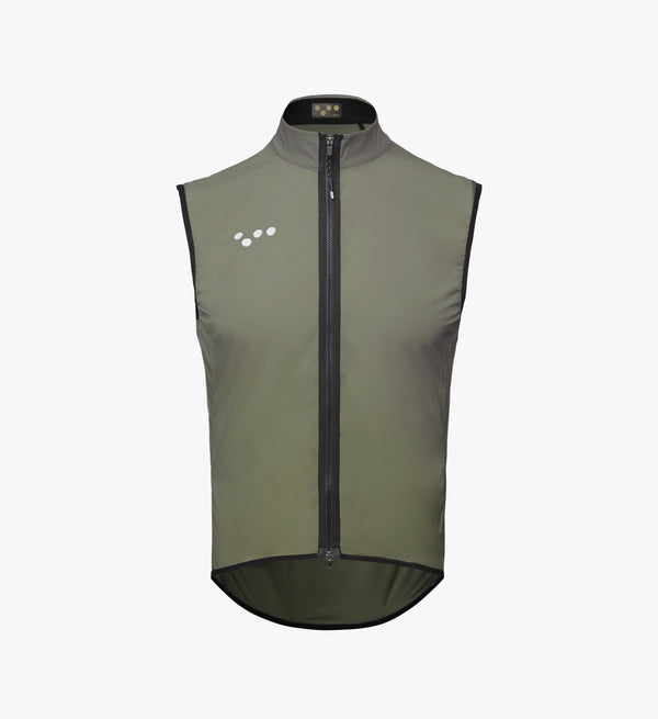 Men’s Olive Ultralight Packable Cycling Gilet - Windproof and Water-Resistant