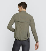 Back view of Men’s Featherweight Packable Cycling Jacket in Olive - Water-resistant with packable design