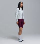 Men's Classic Jacket porcelain side view — lightweight windproof, water-resistant cycling jacket with breathable mesh panels, SAB two-way zipper, silicone hem and packable rear zip pocket for layered riding