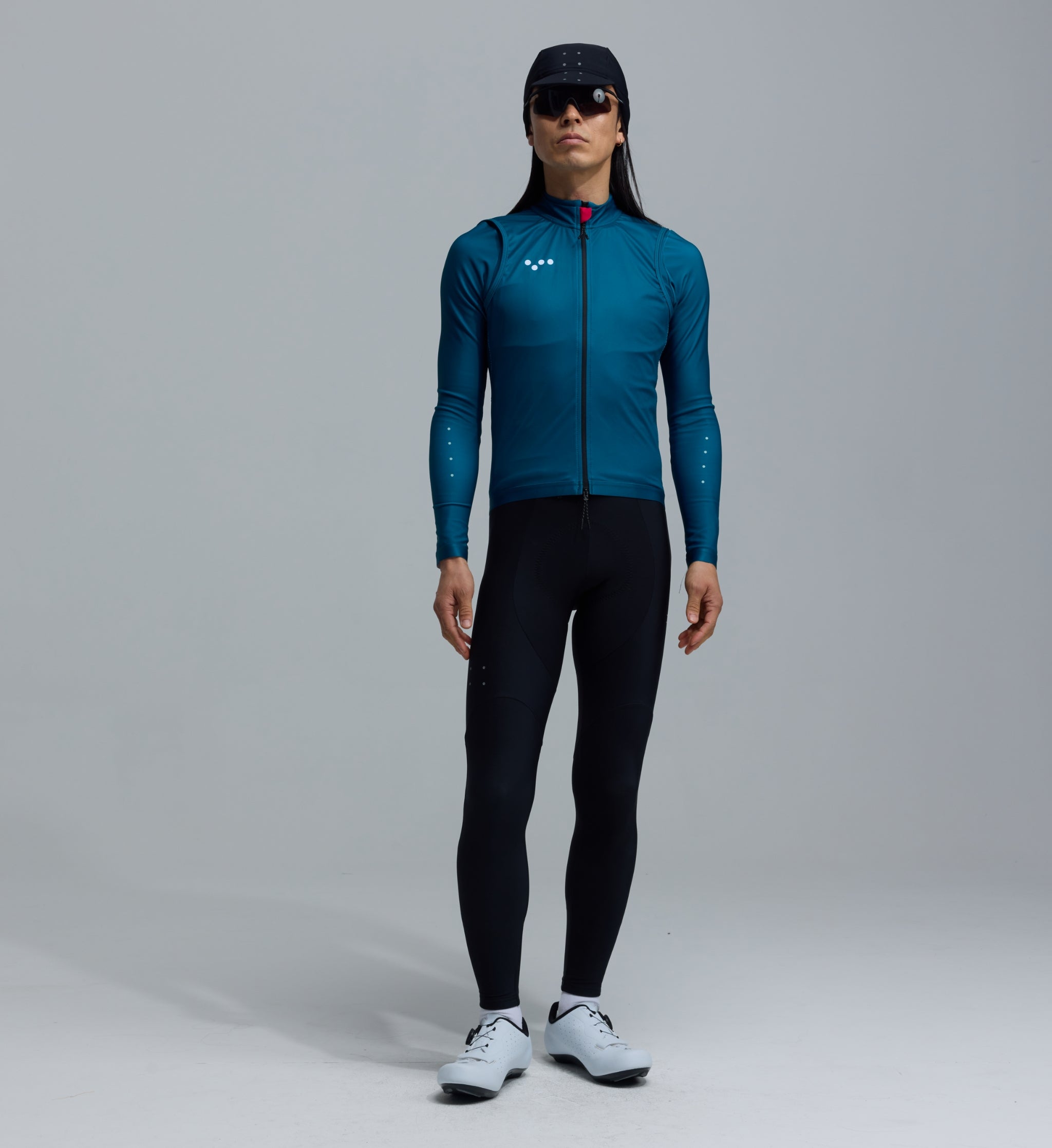 Gilet Cyclisme SUGOI Homme Taille S – Bleu, Maille Ventilée, Réfléchissant, Fermeture éclair Complète