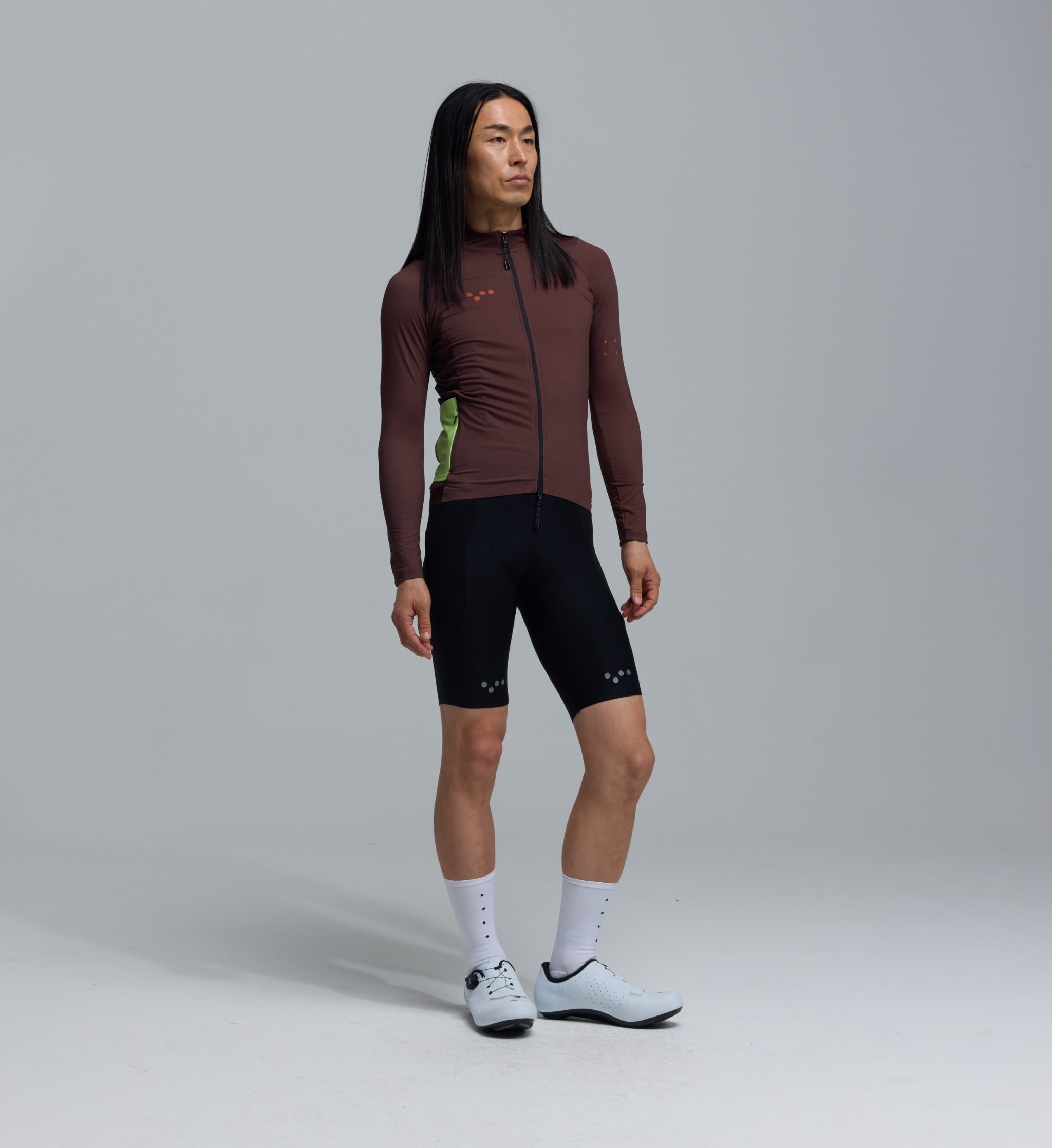 Essentials Midweight Long Sleeve cycling jersey Wood Brown