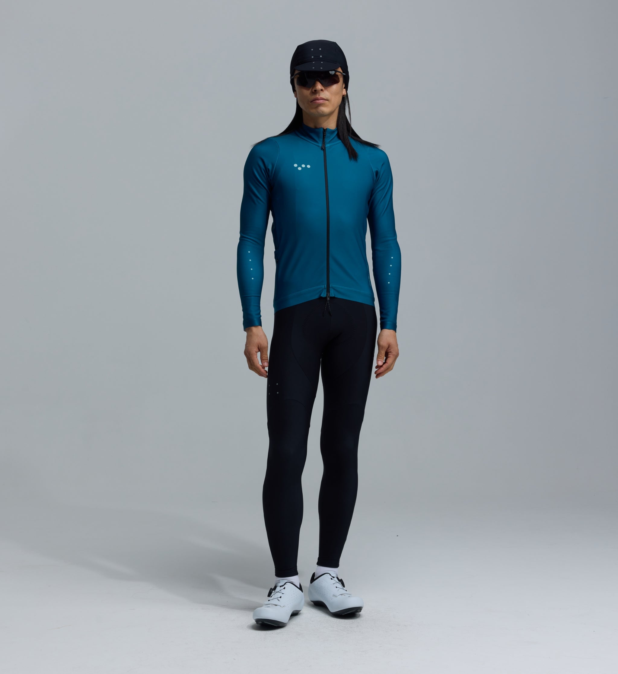 Essentials Men's Thermal Long Sleeve cycling jersey Teal – The Pedla