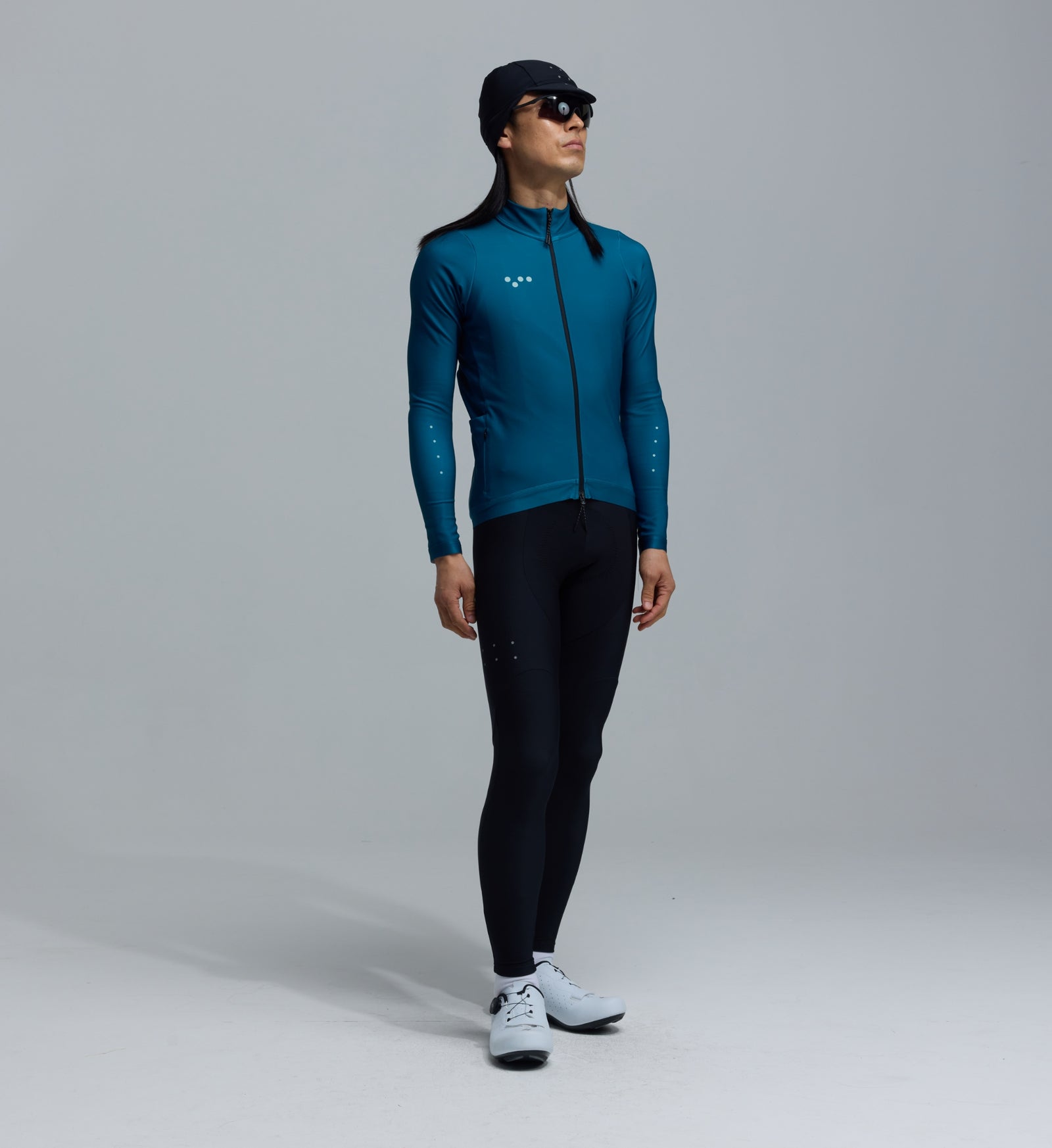 Essentials Men's Thermal Long Sleeve cycling jersey Teal – The Pedla