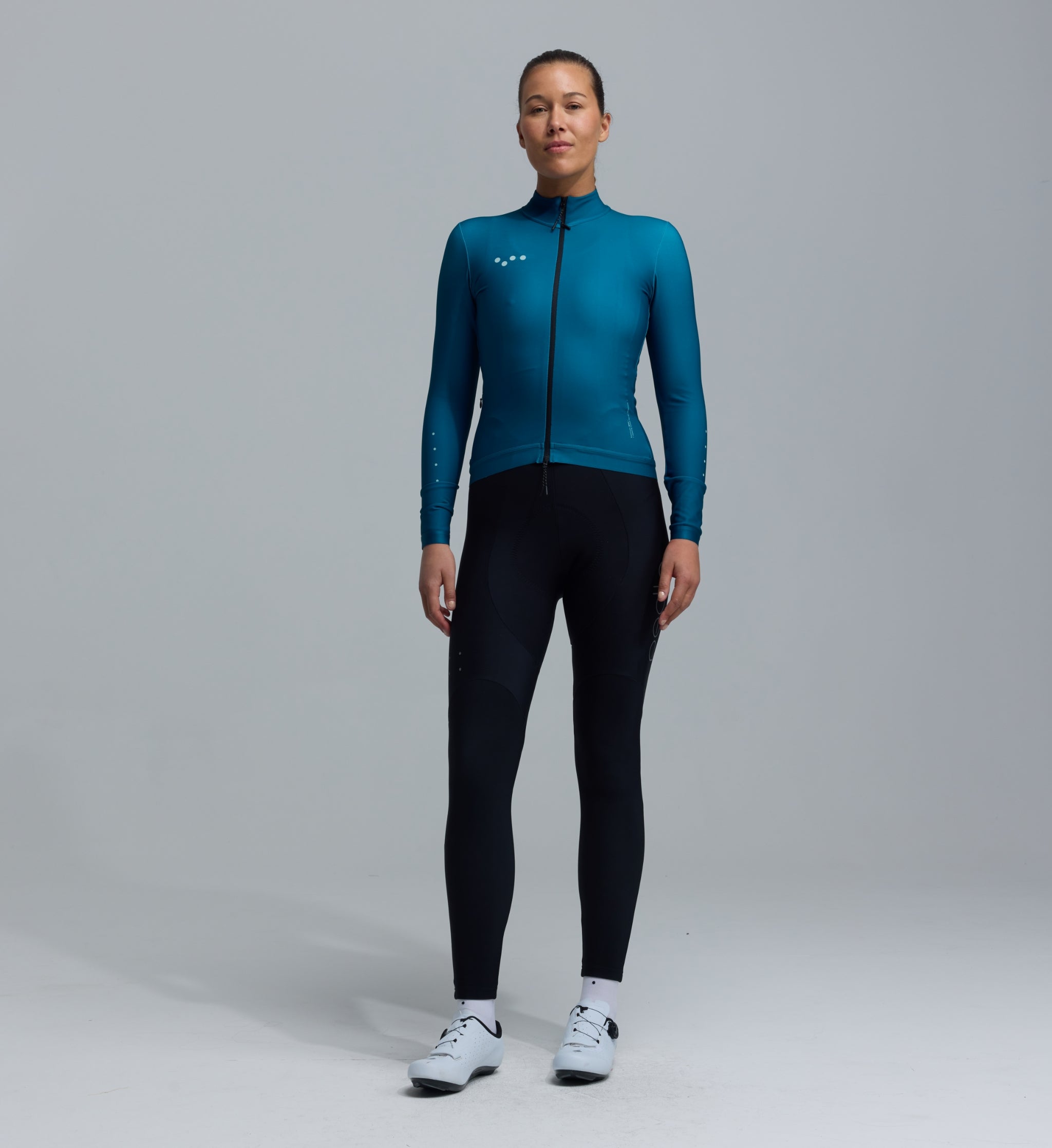 Essentials Women's Thermal Long Sleeve cycling jersey teal – The Pedla