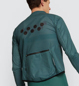 Closeup of Men's Classic Jacket - Sage, best waterproof windbreaker for winter weather, featuring rain protection.