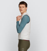 Essentials Men's Thermal Gilet - Chalk showcased alone, best waterproof winter vest for year-round weather protection.