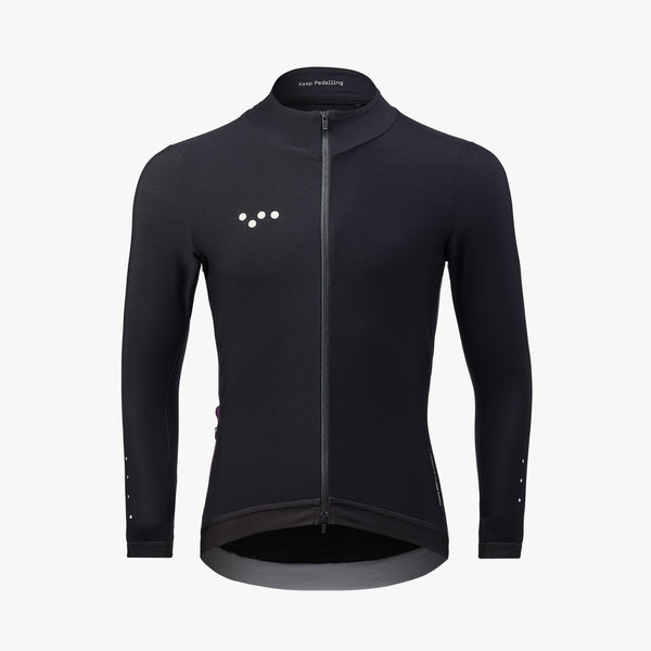 Men's Thermal Long Sleeve Cycling Jersey – Black | Pedla – The Pedla