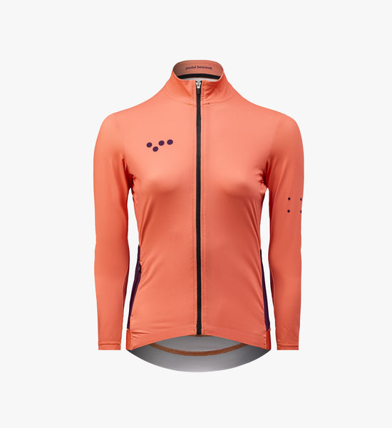 Women's Midweight Long Sleeve Cycling Jersey – Apricot – The