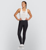 Black Essentials Women's SuperFit 2.0 Cycling Bib Tight displayed on female model, total comfort,  crafted from premium Italian fabric for optimal muscle support and stability.