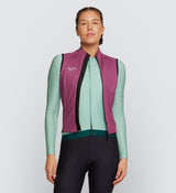 Essentials Women's Thermal Gilet - Mulberry shown on model, perfect windbreaker for year-round, waterproof winter riding.