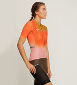 OFF GRID Women's Roamer Cycling Jersey - Amber, lightweight, breathable, durable, storage pockets