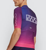 Photo of Flow State Mens Pursuit Cycling Jersey Gradient closeup, best, bike, fit, day, road, sleeve, moisture wicking, form fitting