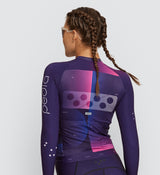 Photo of Flow State Womens Pursuit Long Sleeve Cycling Jersey Plum back, best, bike, fit, day, road, moisture wicking, form fitting