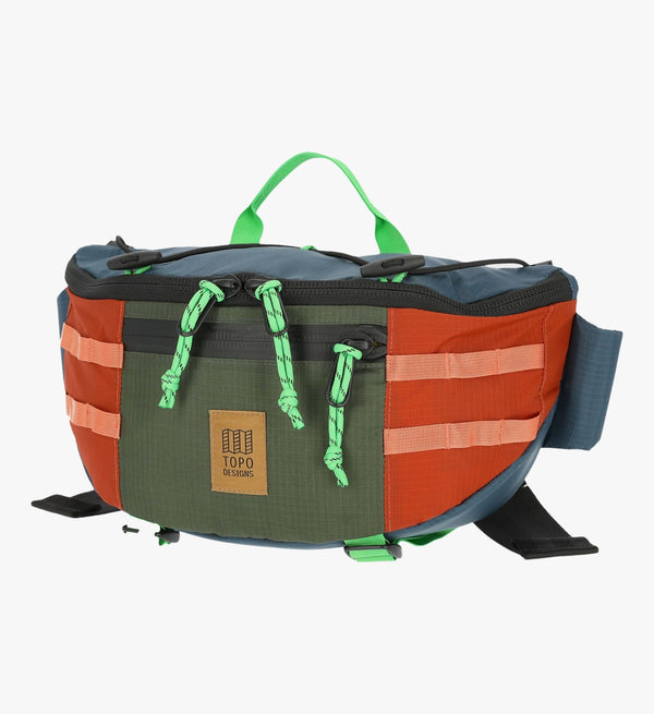 Topo Mountain Sling Bag - Pond Blue Olive | Recycled Nylon | Sustainable | Durable