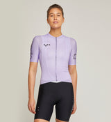 Women's LunaTECH Cycling Jersey - Lilac, high-intensity, hot weather riding, sun-protecting Italian microfiber, all-day comfort.