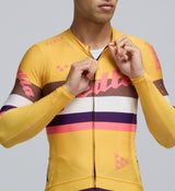 Close-up of Sunflower jersey fabric – breathable, moisture-wicking performance material with SPF 50 protection