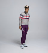 Side profile of the Men's Thermal Jersey in Coffee – articulated sleeves and modern seam lines for optimal on-bike movement