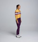 Side profile of rider in the Sunflower Classic Long Sleeve Jersey – showcasing aerodynamic fit and extended sleeve length for performance