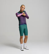 Men's Long Sleeve Cycling Jersey for training, aerodynamic fit, extended sleeves, four-way stretch, durable REPREVE® fabric, high-performance moisture management.