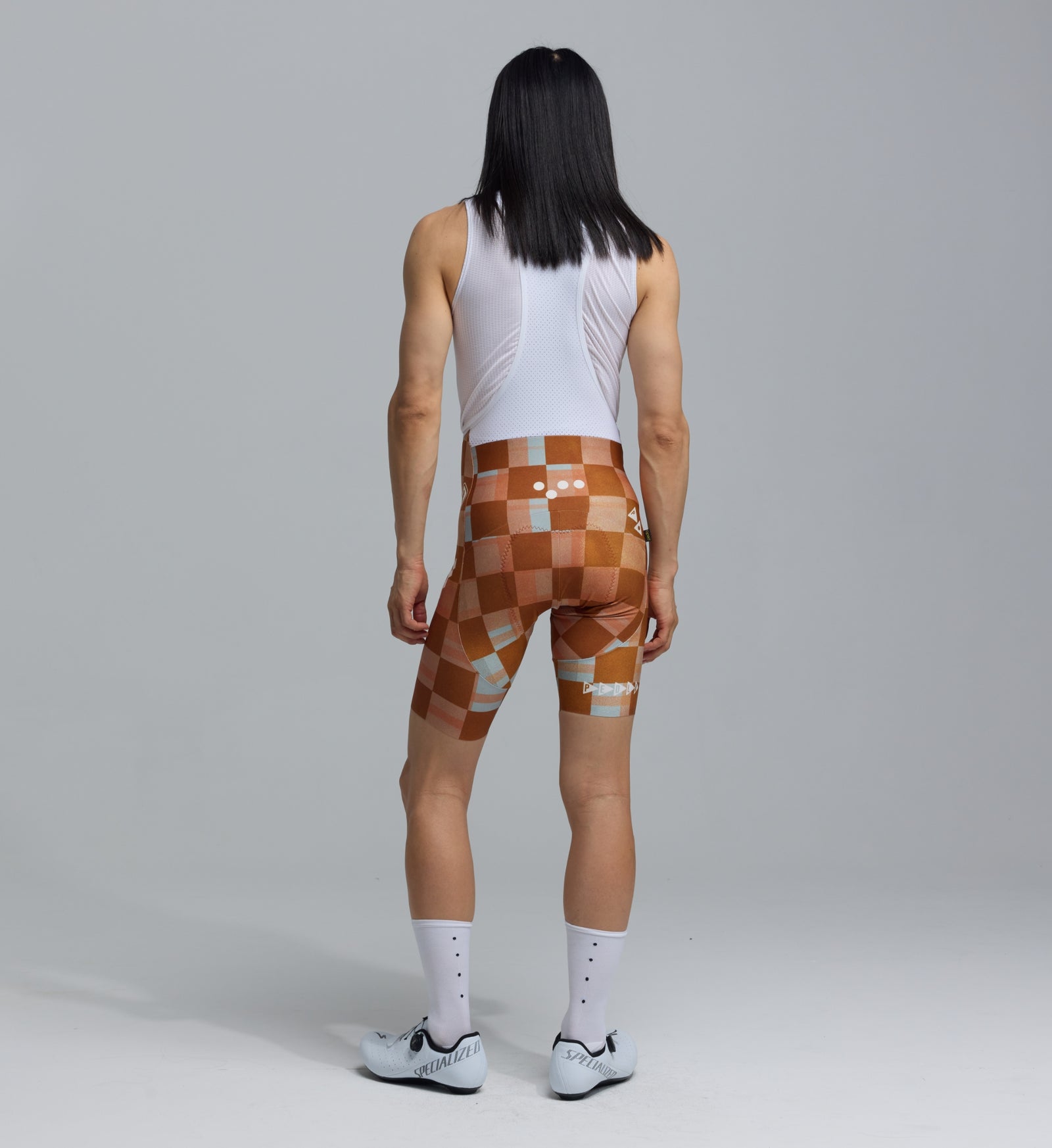 Men's SuperFIT 2.0 cycling bib shorts Checkers Amber Orange – The
