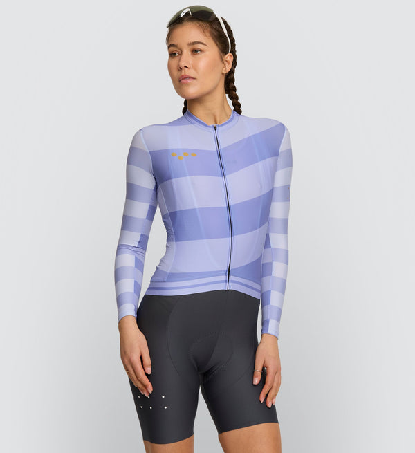 Photo of Heritage Womens Classic Cycling Jersey Periwinkle front, best, bike, fit, day, road, sleeve, moisture wicking, form fitting