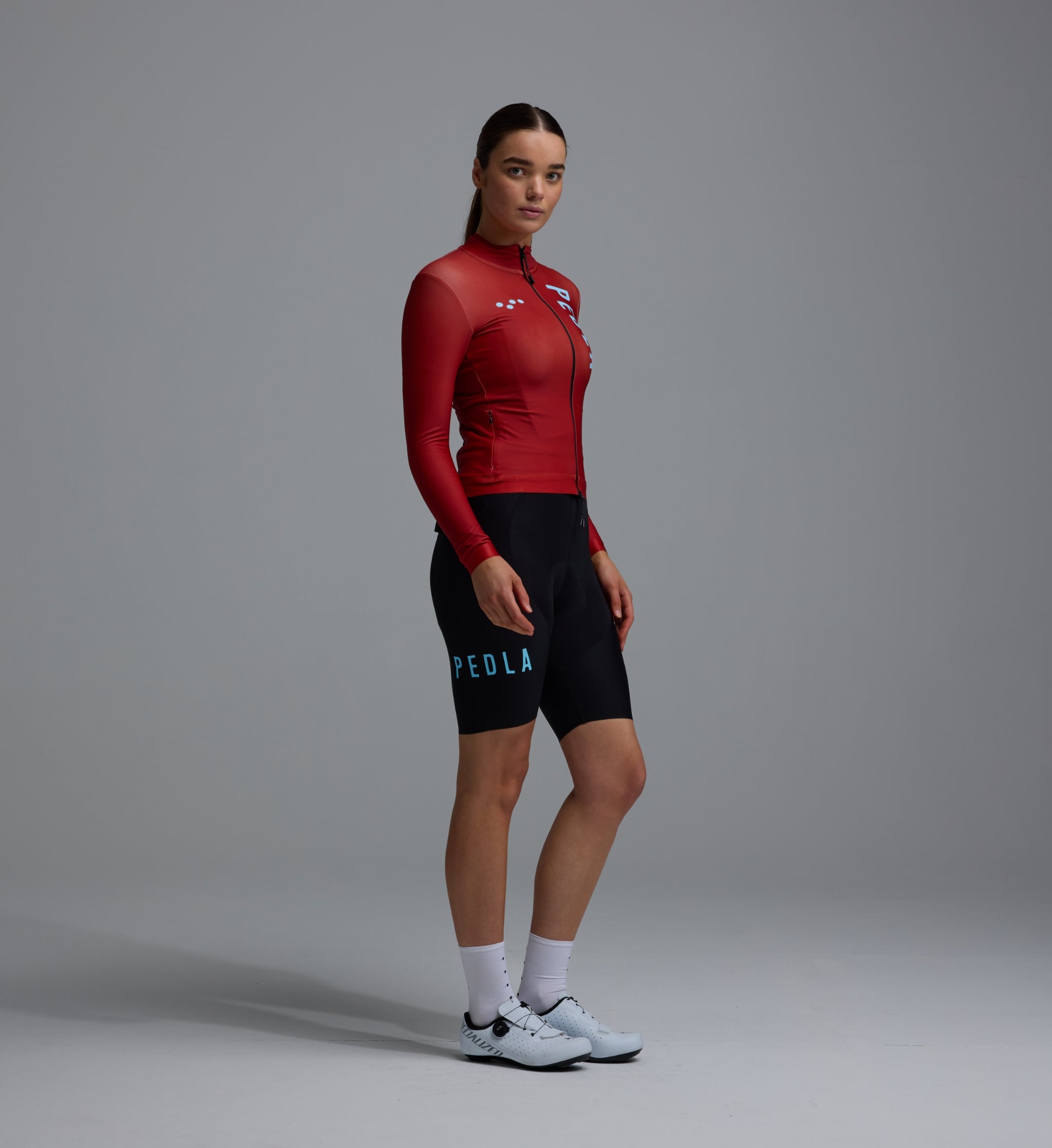 Women's Thermal Long Sleeve cycling jersey Fox Red (red)