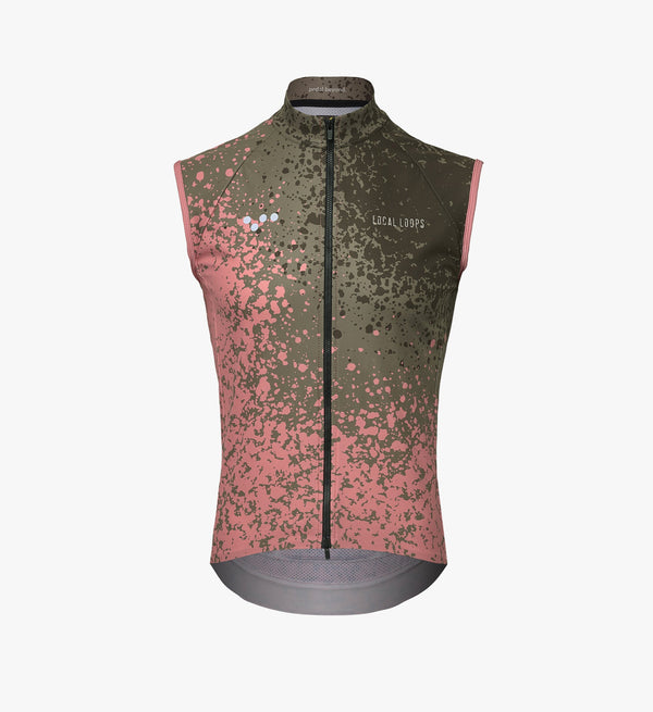 LOOPS Men's WindTECH Cycling Gilet / Vest - Pink, Wind-proof, waterproof, versatile, lightweight, high alpine layer