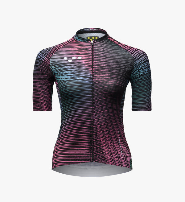 Interweave Pine Women's Pursuit 2.0 Cycling Jersey featuring high-end Italian fabrics and aerodynamic sleeves