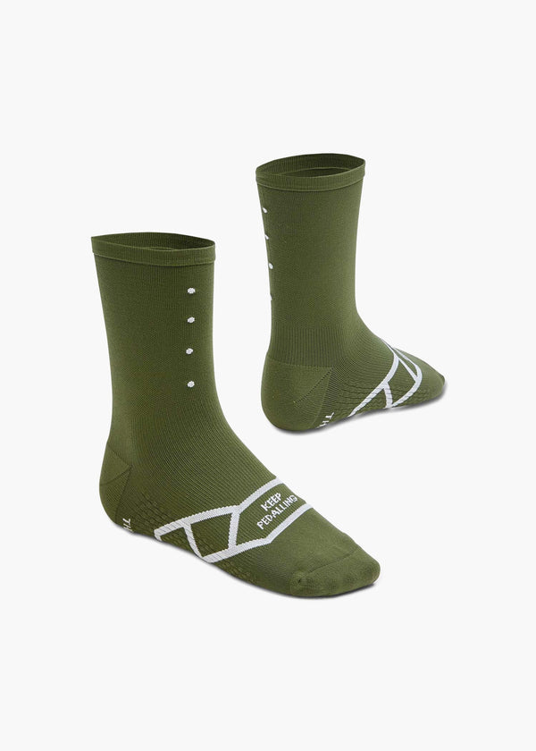 Lightweight Cycling Socks - Olive, Performance & Comfort
