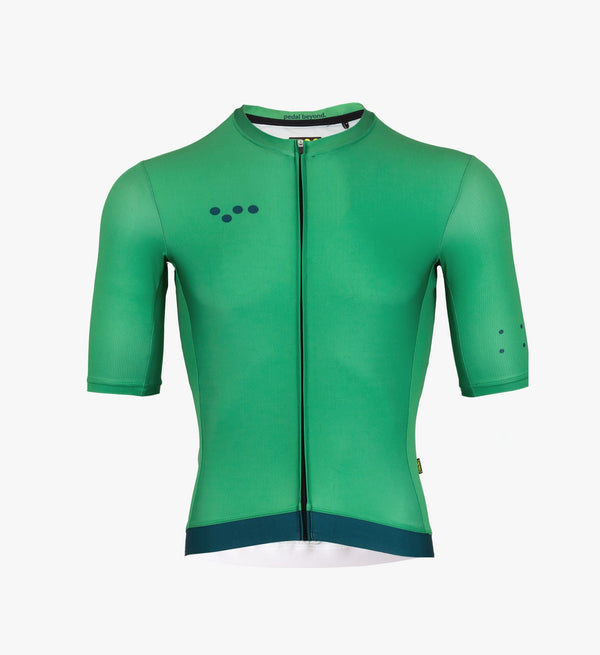 Essentials Men's Classic Cycling Jersey - Kelly Green, improved fit, breathable fabric, SPF 50, quick drying, four-way stretch