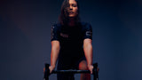 BOLD Women's LunaTECH Cycling Jersey - Navy V1: High-intensity, sun-protecting, lightweight comfort.