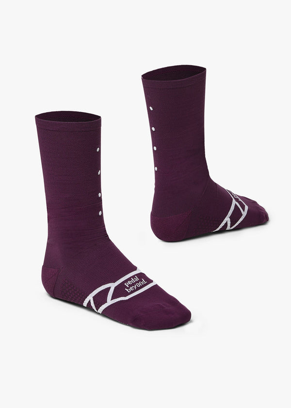 Lightweight Cycling Socks - Aubergine | Pedla