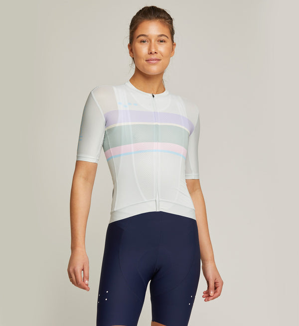 Heritage LunaLUXE Cycling Jersey - Pastel Pop: Versatile fit for all riders in all seasons.