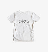 PEDLA Classic Logo Tee - White, Combed Organic Cotton, Relaxed Fit